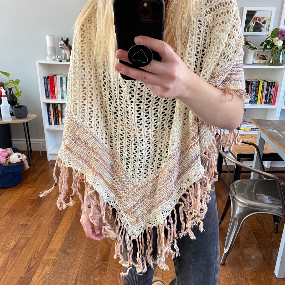 Boho Knit Poncho